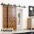 Black Rustic Diamond Design Double Track Bypass Barn Door Hardware Kit For Two Use( Door Not Included)-1253524381