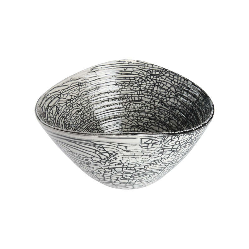 Handmade Porcelain Decorative Bowl, Black/White