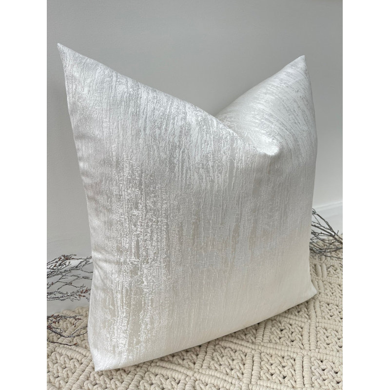 Abstract White Square Cushion Cover, White