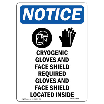 Cryogenic Gloves And Sign with Symbol