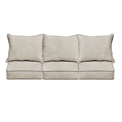 Sunbrella Outdoor Solid Deep Seating Sofa Pillow and Cushion Set