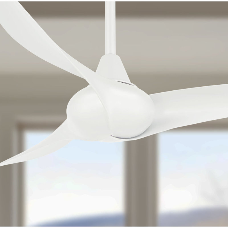 44'' Wave 3 - Blade Standard Ceiling Fan with Remote Control, White
