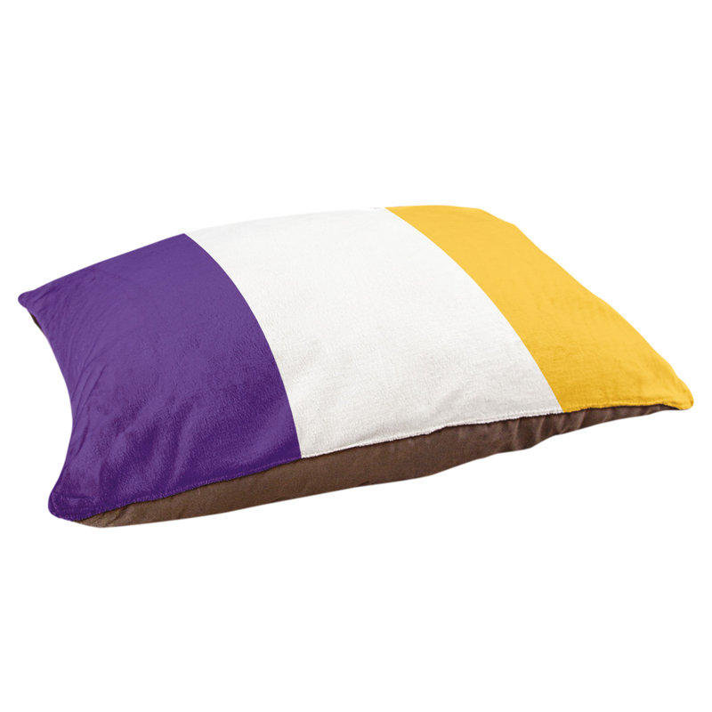 Coussin Minnesota, Grand (l 50 po x P 40 po x H 7 po), Mauve, blanc, jaune