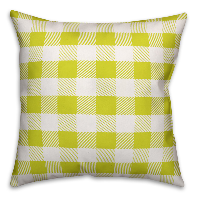Coussin Buffalo, 20 po x 20 po, Vert, Intérieur