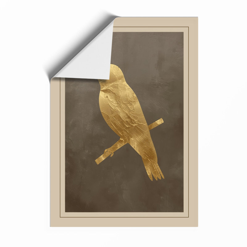 Golden Songbird Botanical - Framed Print, Unframed, A4 - 29.7 x 21.0 cm