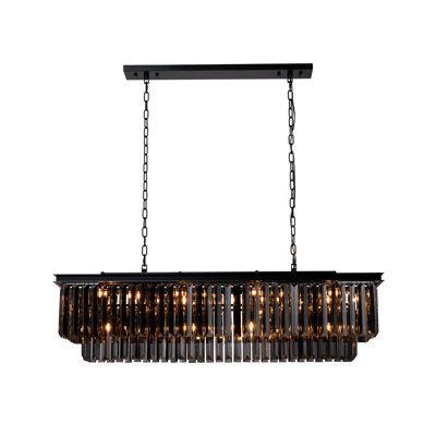 Lustre en cristal de luxe moderne à franges 12 lumières 50 "pour la salle à manger Cleaven