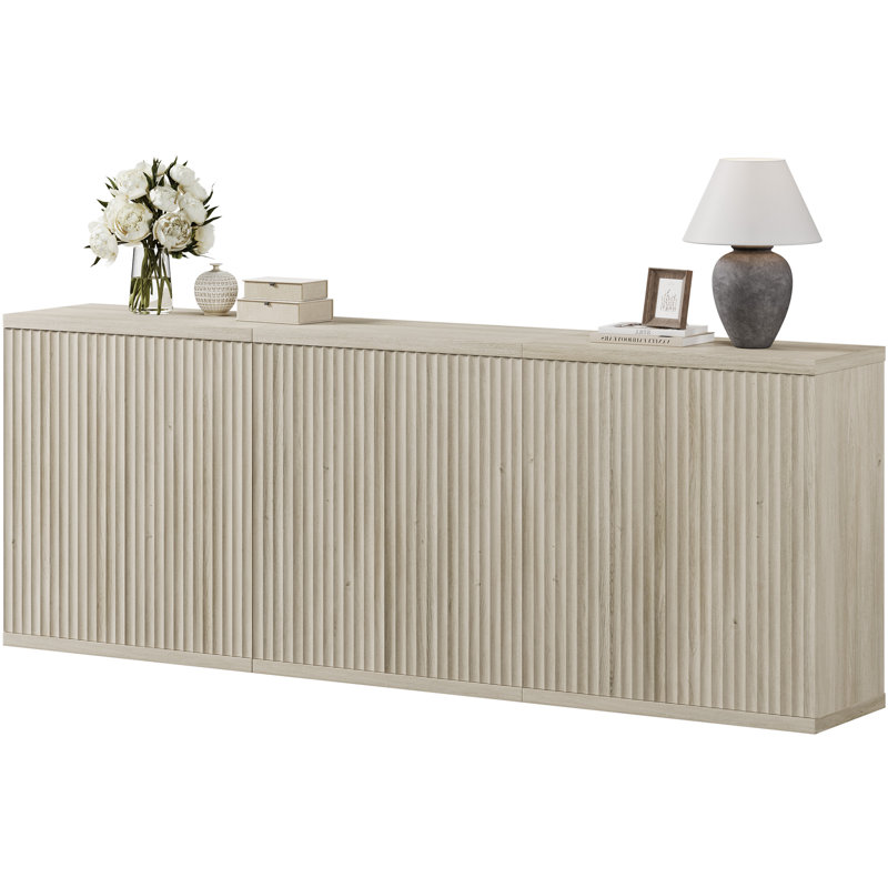 Cesiro Accent Cabinet With Adjustable Shelves, Gray White Oak, 3