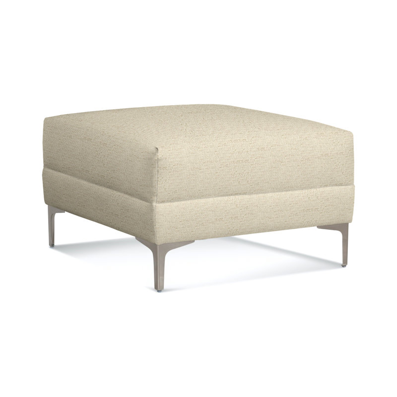 Alexa Square Ottoman, Blue Buffalo Check 100% Polyester