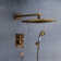 BathSelect Ancient Square Antique Brass 8” Rainfall Wall Shower Head with Handheld 