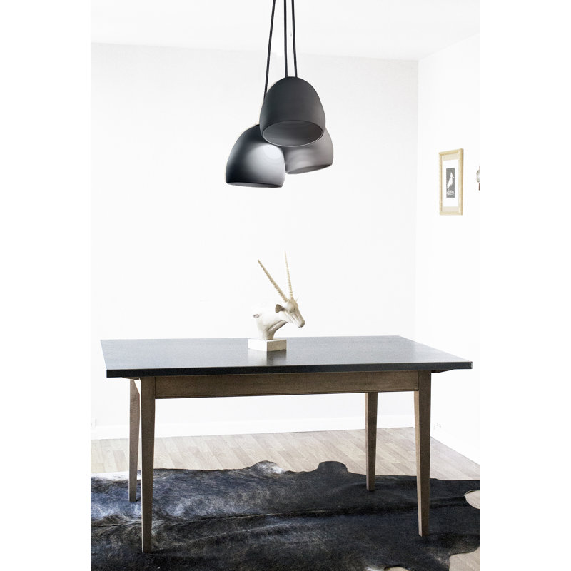 3 - Light Nickel Cord Cluster Pendant, Nickel Cord, 100" H, Incandescent