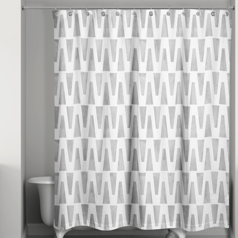  Rideau de douche simple Aiyannah, Gris