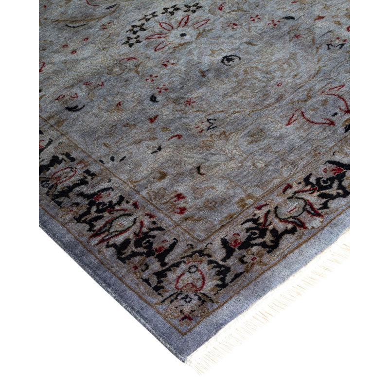Tapis noué à la main unique en son genre Holsworth - gris