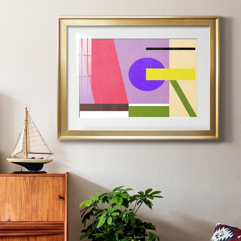 Color Composition IV Color Composition IV - Matted and Framed Under Glass, Large Living Room Wall Art, Gold Framed Paper