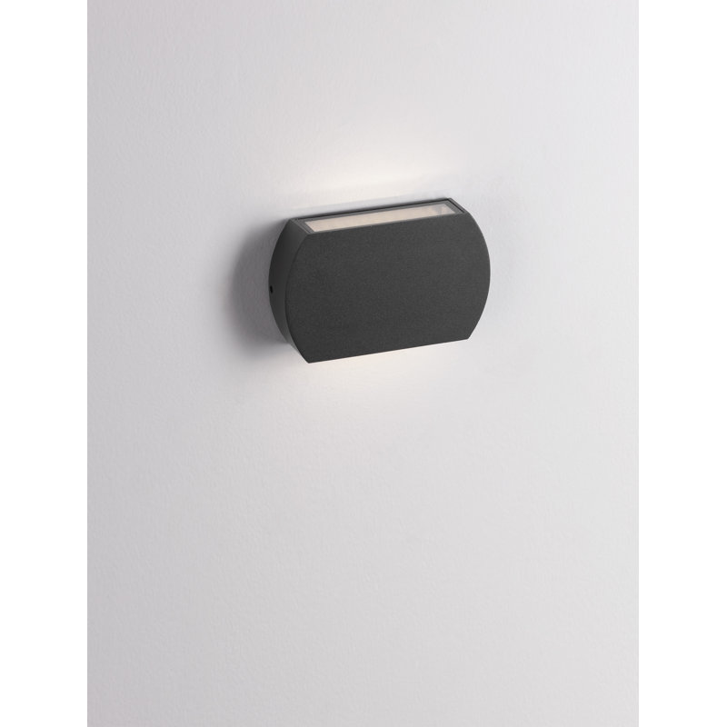 Black Integrated LED Outdoor Armed Sconce