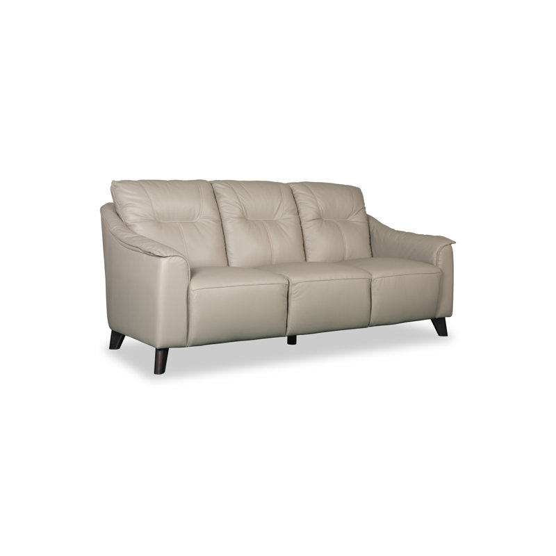 Naples Genuine Leather Sofa, Cream, 3