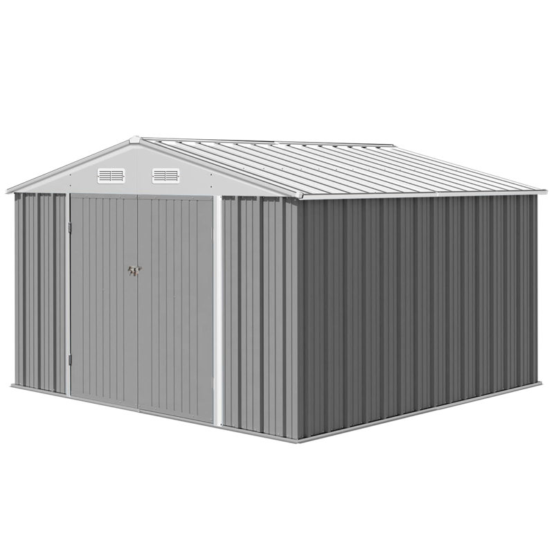 Galvanized Steel Horizontal Storage Shed, 79.92" H x 94.08" W x 94.08" D, Gray Incorrect