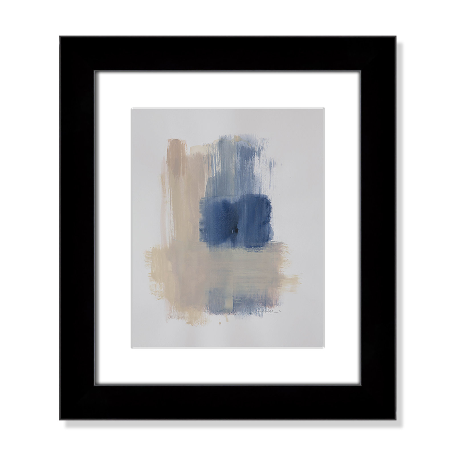 Esmeray "Powder Room Wash III" Print, 16.5" H x 14.5" W x 1.25" D, Black Cube Frame Matted