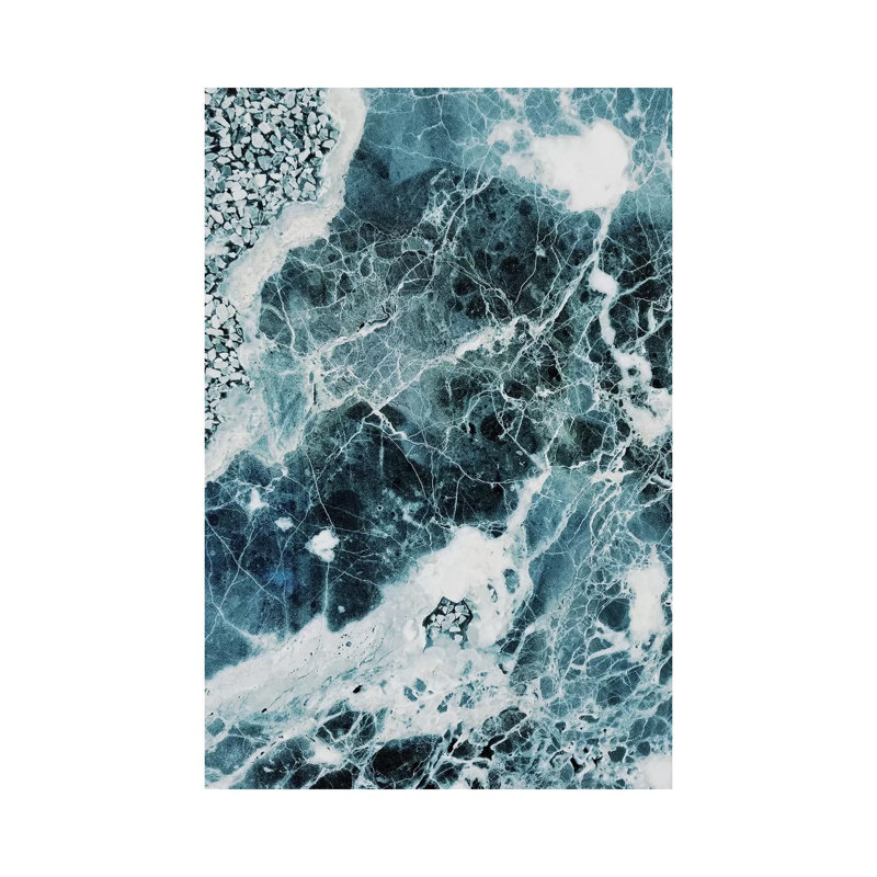 Blue Sea Marble by Emanuela Carratoni - Wrapped Canvas Print, 30.48 cm H x 45.72 cm W