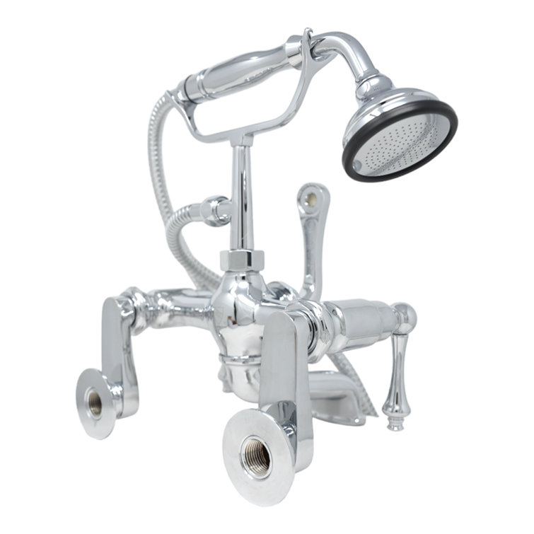 P1014 British Telephone Tub Faucet with Metal Handheld Shower and Lever Handle