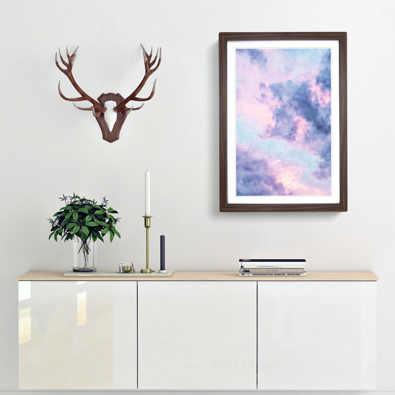 The Purple Clouds - Picture Frame Painting Print, 87cm H x 62cm W x 2cm D, Walnut Framed