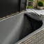 Boîte de rangement extérieure, boîtes de terrasse de patio en osier 113 gallons avec couvercle, rangement de coussin de rangement extérieur pour jouets d'enfants, oreillers, serviette en osier gris-111475297