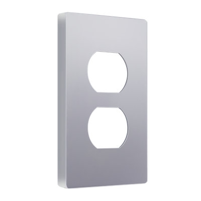 ENERLITES screwless wall plates - Duplex, Silver