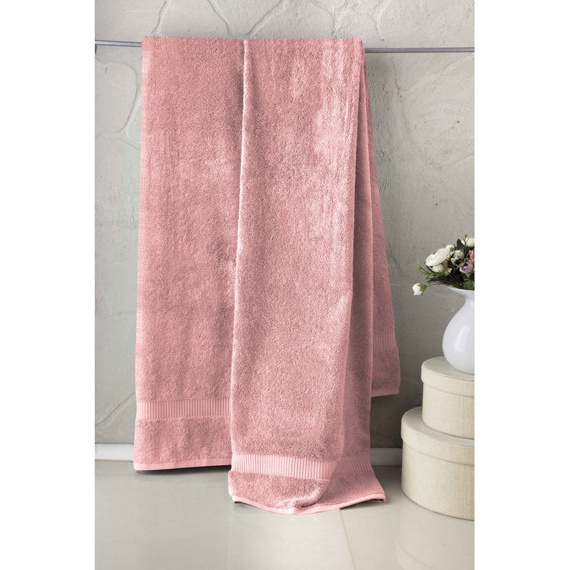 Motto 2 Piece Bath Sheet Towel Set %100 Turkish Cotton , Lobster