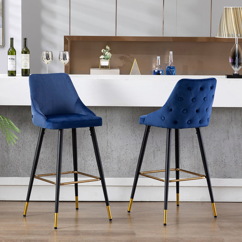 Tabouret de bar 19 po Wilhite, Bleu foncé, Tabouret de bar (siège d’une hauteur de 30 po)
