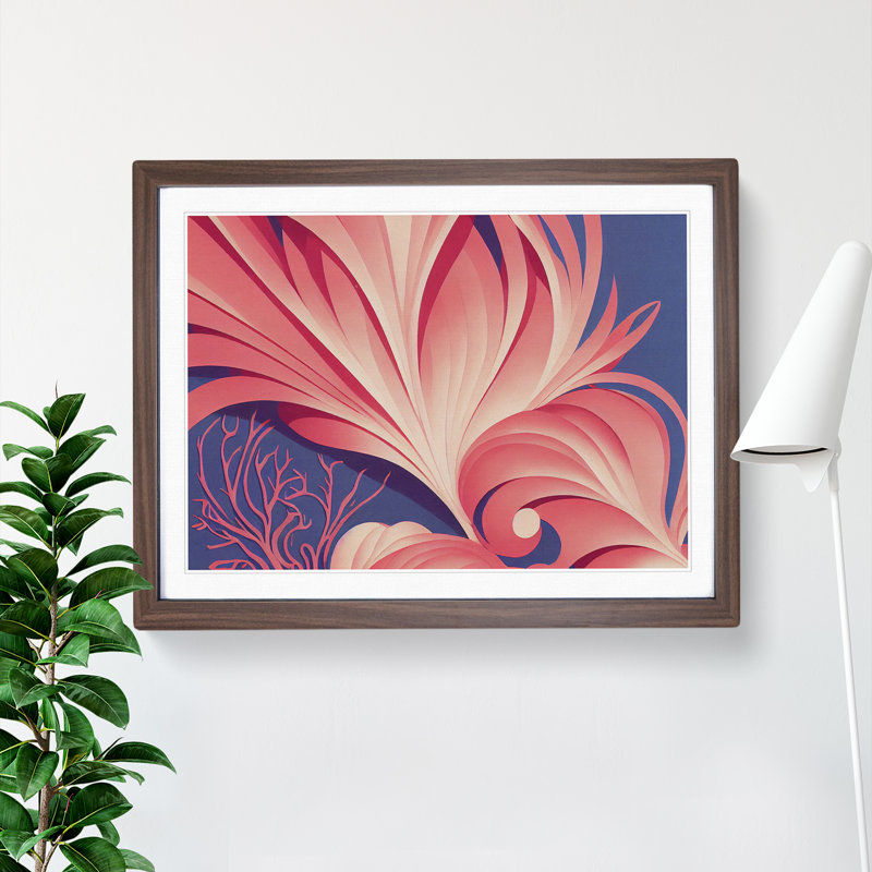Beautiful Coral Reef Vol.2 Abstract - Single Picture Frame Print, 46cm H x 64cm W x 2cm D, Brown Framed