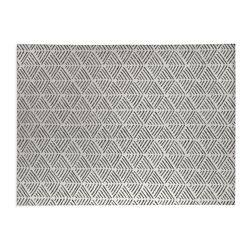 Tapis de bureau Tribal Dreamer, L 7 pi x L 5 pi, Ivoire, gris anthracite