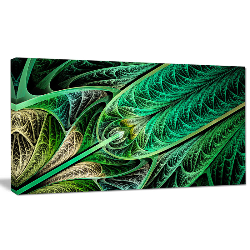 « green on black vitrail », impression sur toile tendue, H 16 po x l 32 po x P 1 po