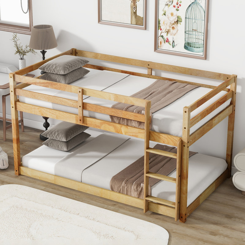 Twin Over Twin Standard Bunk Bed, Natural