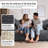 Compressed 2-Seater Bean Bag Sofa, Foam Filled Floor Couch with Armrests & Pillows, No Assembly Memory Foam Lounge Chair for Living Room Bedroom Apartment-740326520