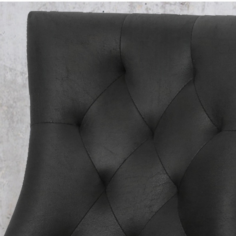 1'' H Tufted Upholstered Side Chair, Black