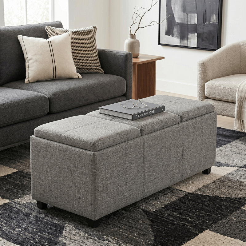 Repose-pieds de rangement rectangulaire avec rangement caché Avalon l 42 po Avalon