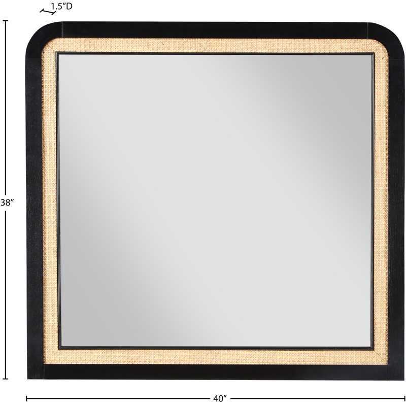 Miroir d'appoint biseauté Aerik, Noir