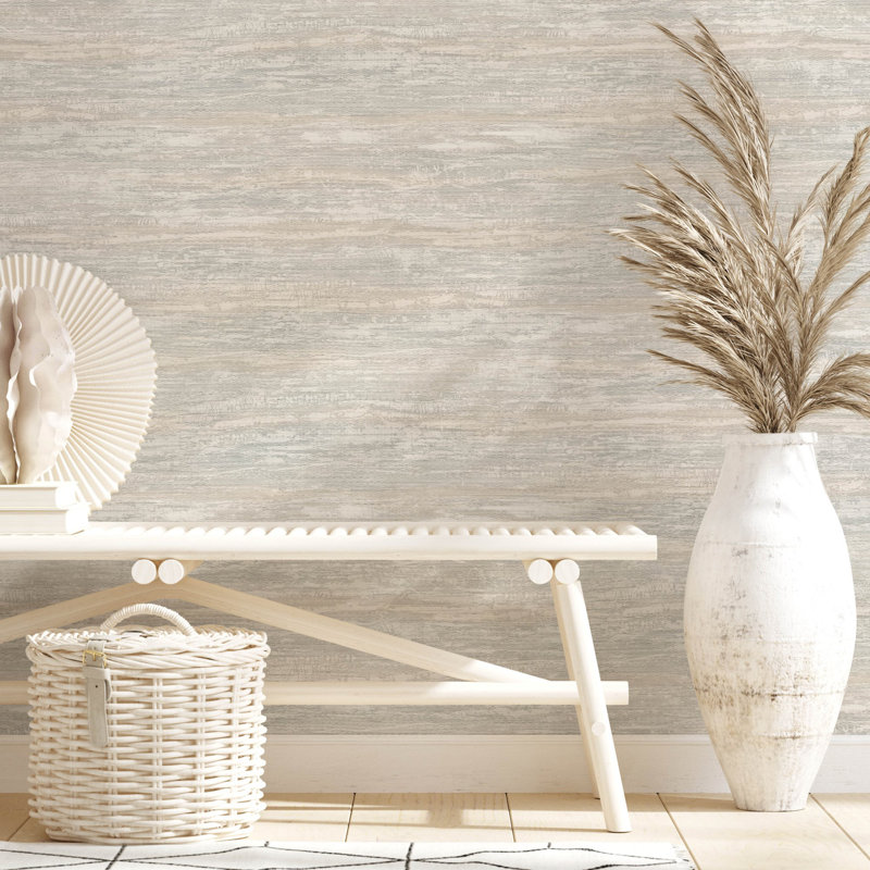 Energy Collection Grasscloth Effect Matte Wallpaper Roll, Silver