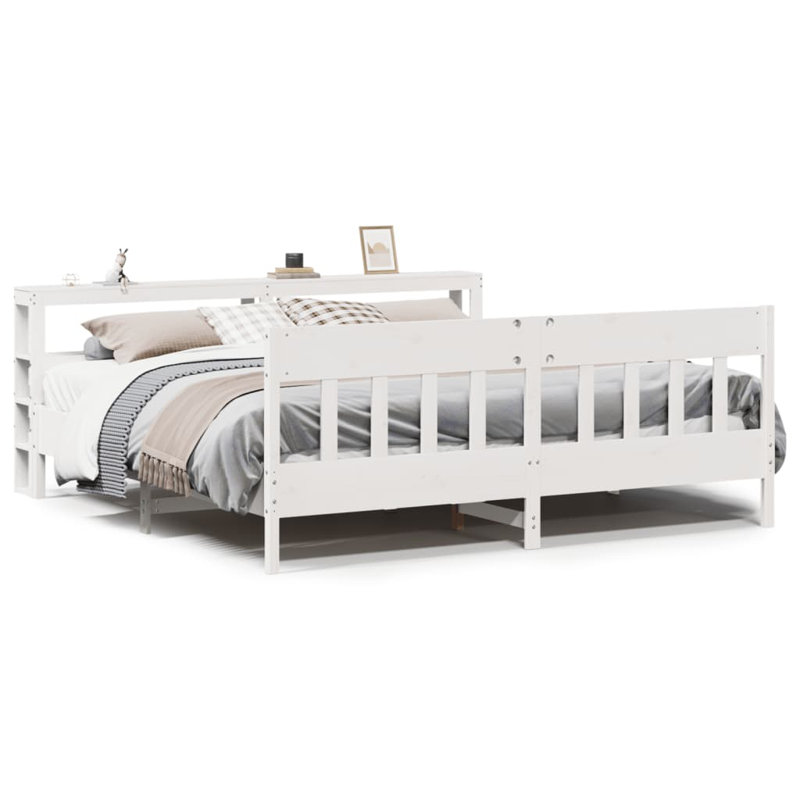Bed, White, 200 x 200cm