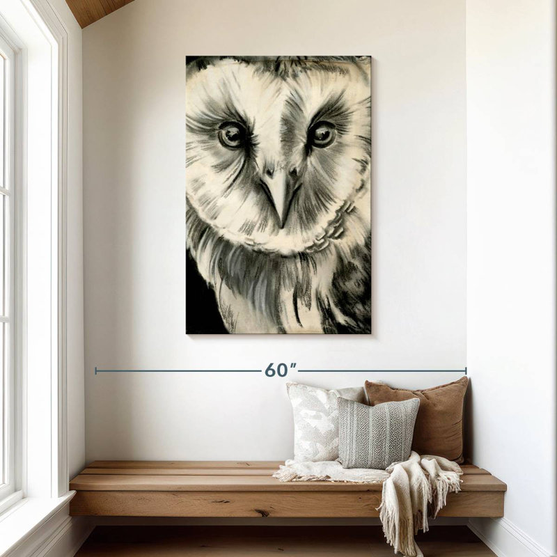 Brampt Charcoal Owl II, 45" H x 30" W