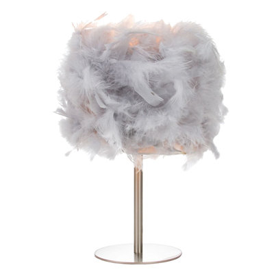 Wimmer Modern and Chic Real Feather Table Lamp with Base and Switch