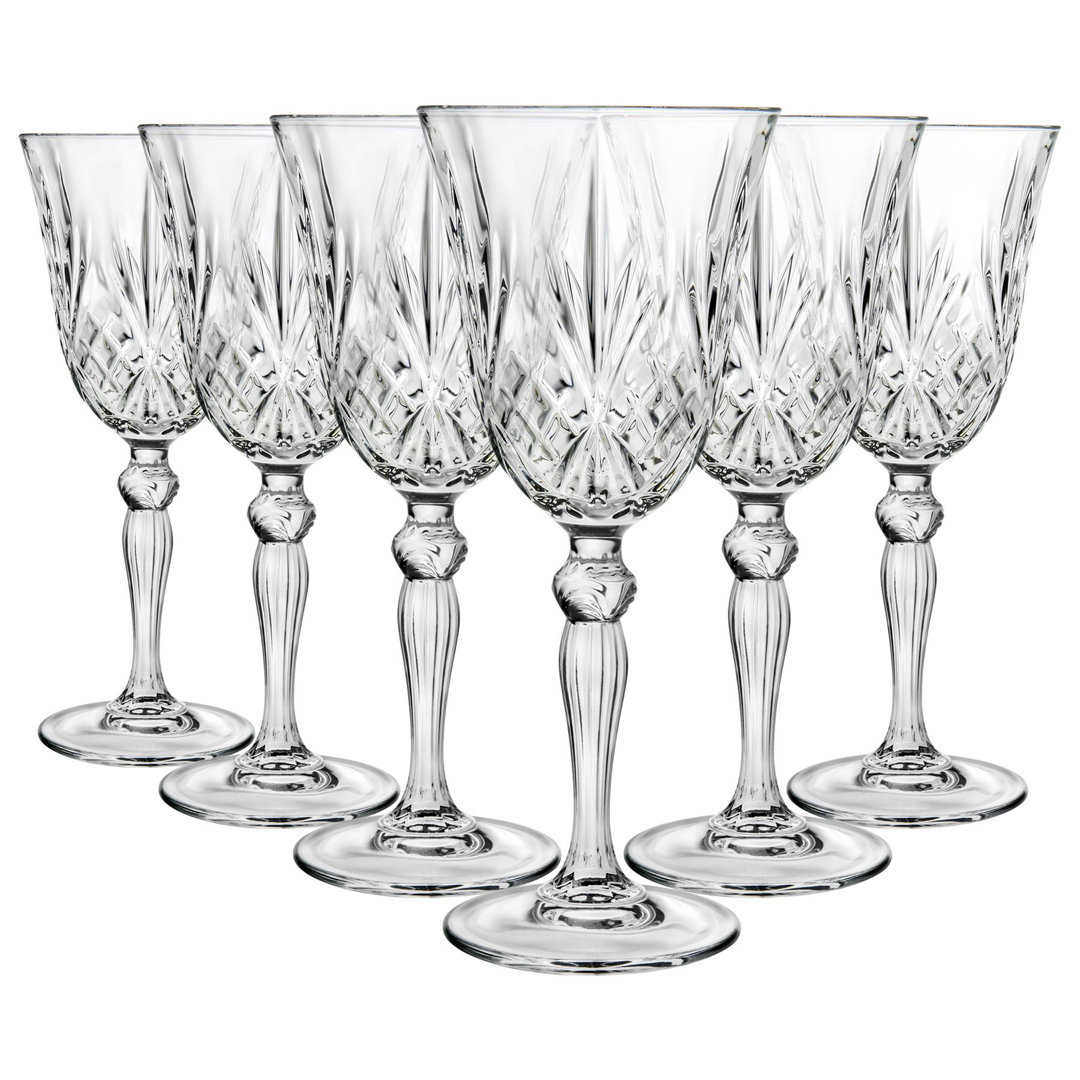 6 Pack Transparent Glass Wine Goblets Melodia CL21 Rcr - Image 7