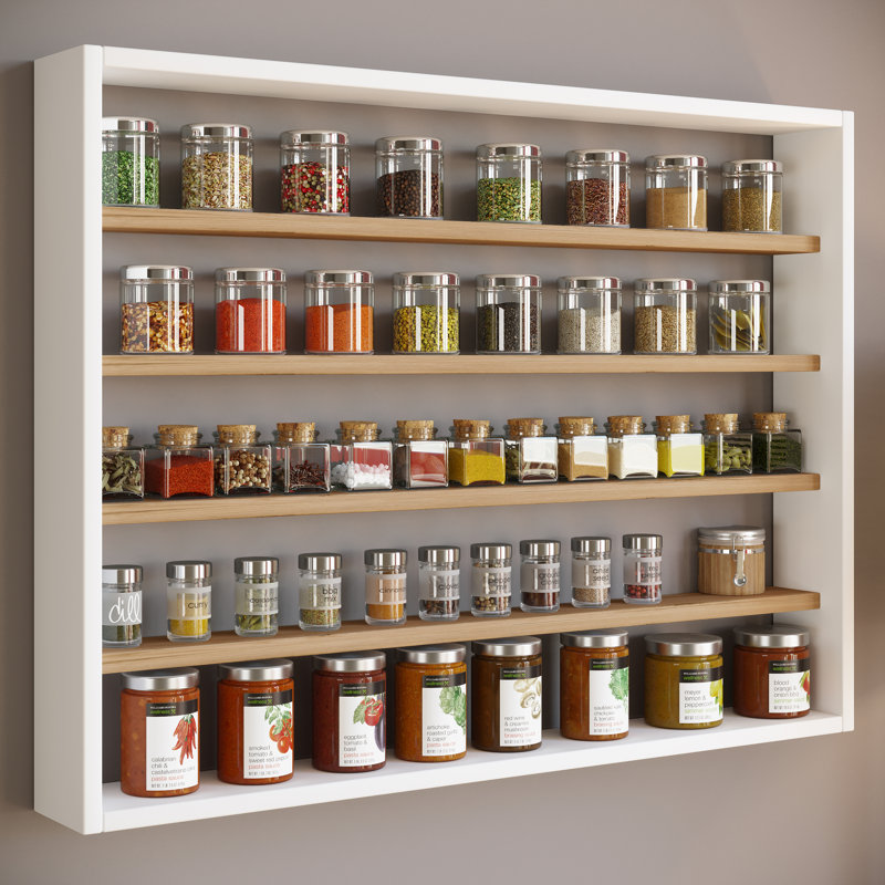 Quantrez Wood Spice Rack, 60cm H x 80cm W x 10cm D
