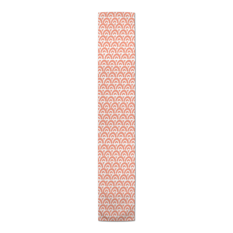 Chemin de table Scallop, 72 po x 16 po, 1, Orange