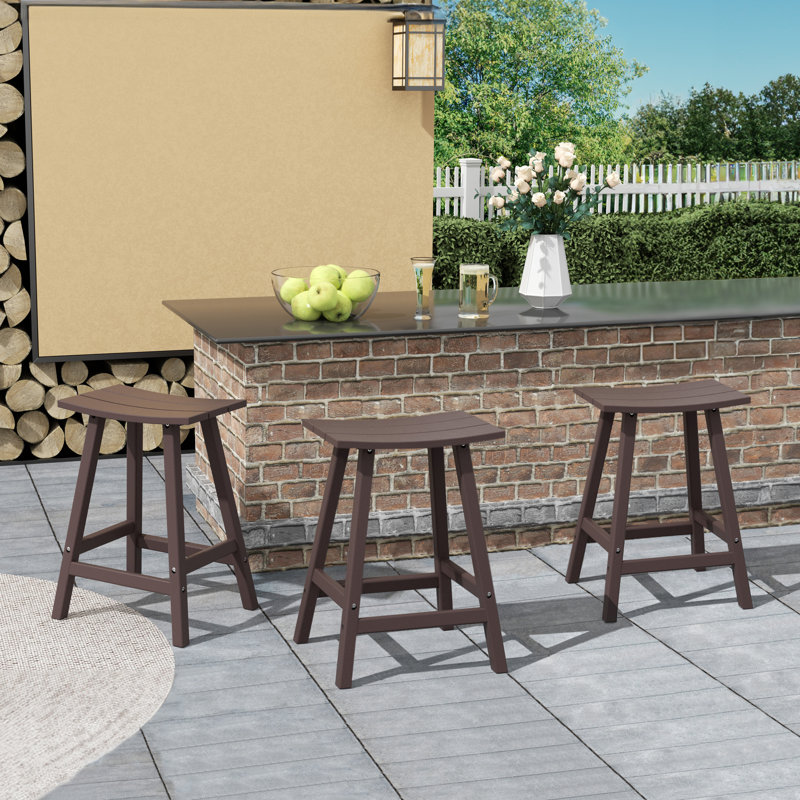 Laguna Outdoor Stool, Counter Stool (24" Seat Height), Dark Brown
