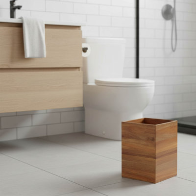 Solid Wood Open Waste Basket - 2 Gallons
