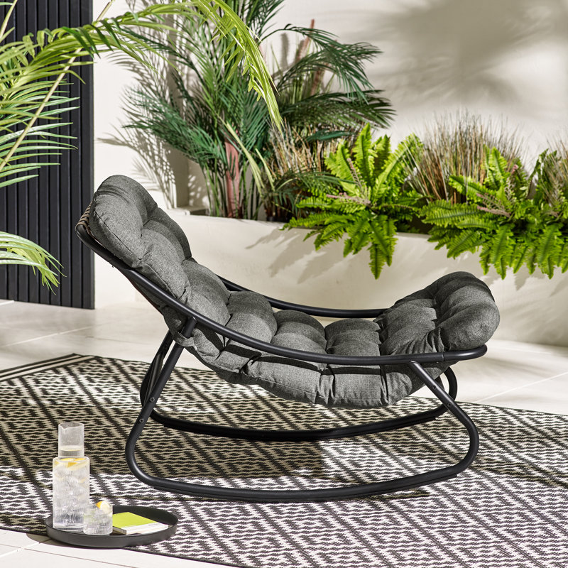 Sajata Garden Lounge Rocking Chair - Modern Style Patio, Grey
