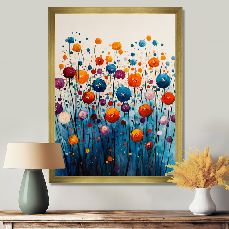 Beddingfield - impression sur toile florale, H 40 po x l 30 po, Reproduction encadrée sans passe-partout, Doré