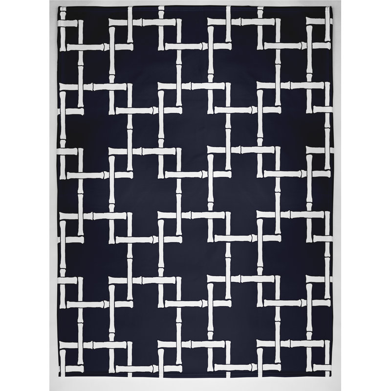 Eamonn Plain Weave / Muslin Throw Blanket, Navy