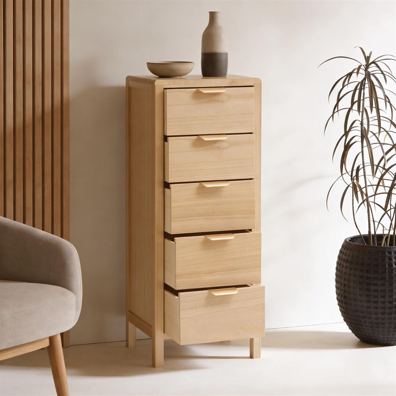 Freya Assembled 5 Drawer Tall Storage Chest