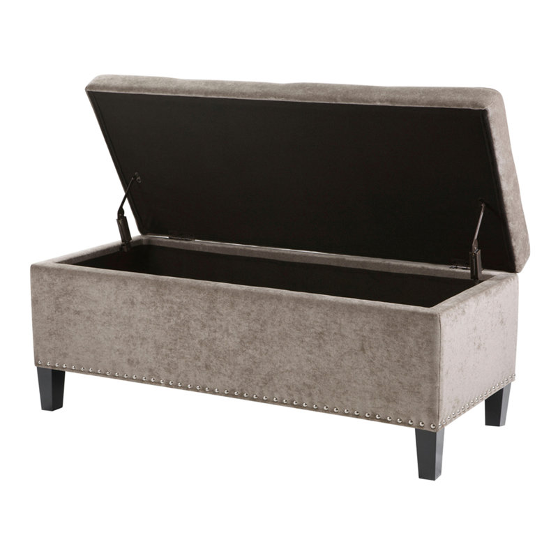Tufted Top Soft Close Storage Bench, Taupe